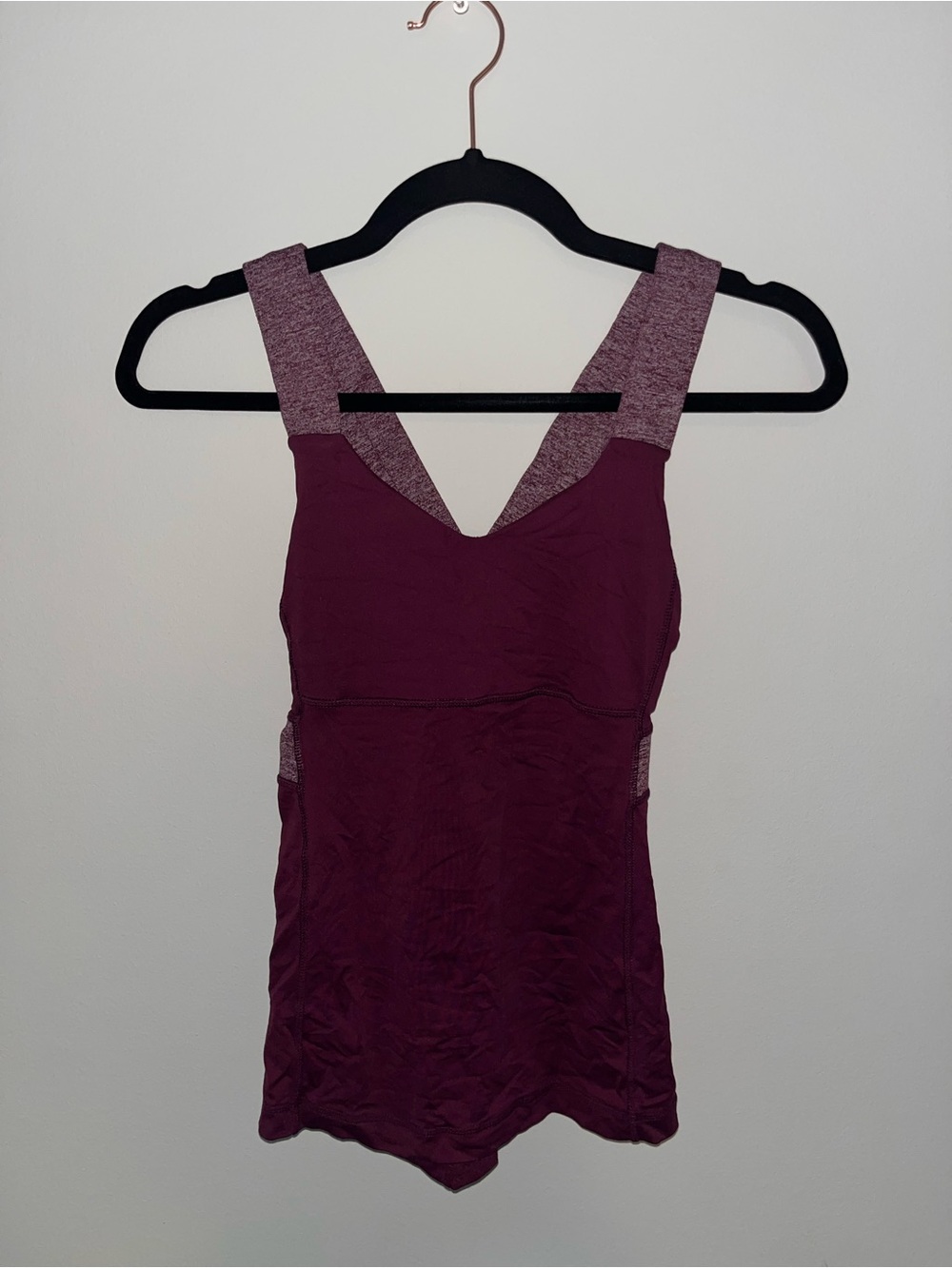 Lululemon Plum Athletic Tank with Heathered Crossback Strap Detail